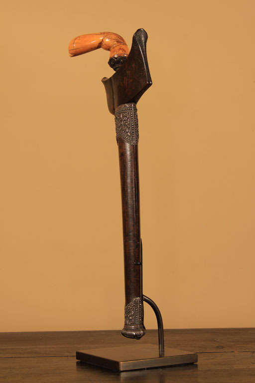 Indonesian Keris Dagger with Carved Ivory Handle 2