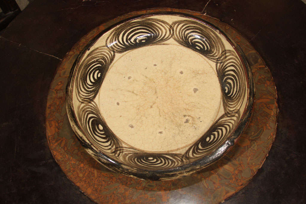 Japanese Seto Ware "Horse Eye" Shallow Bowl