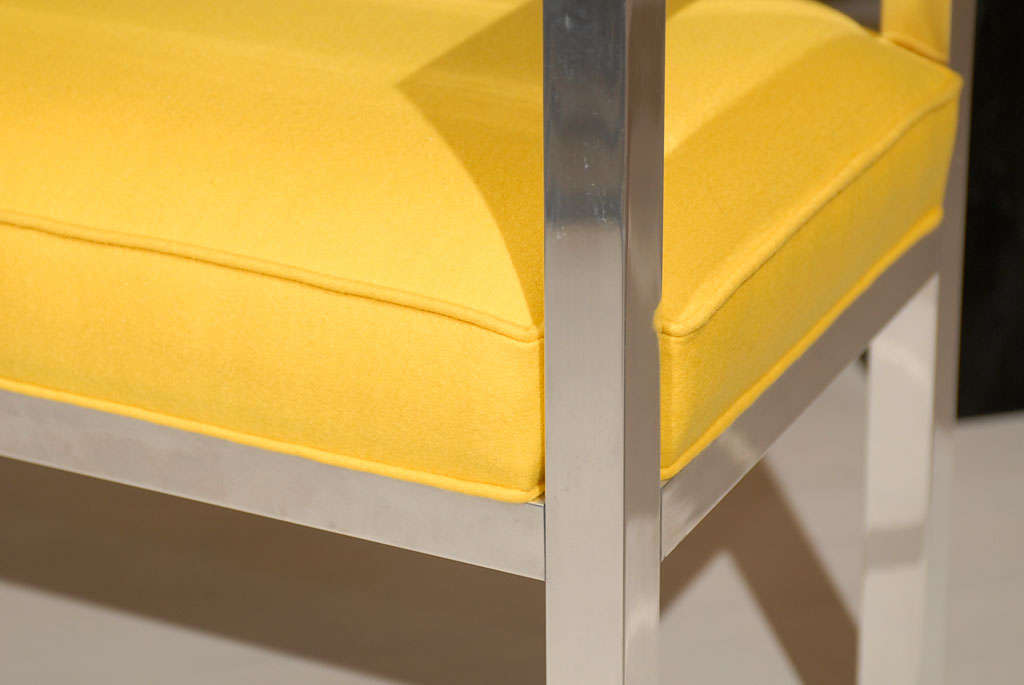 Metal Yellow Chrome Bench