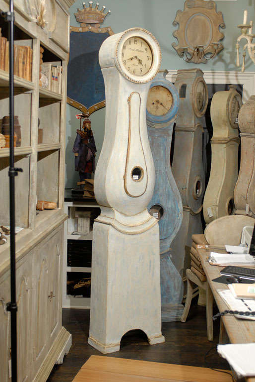 19th Century Swedish White Colored Mora Clock