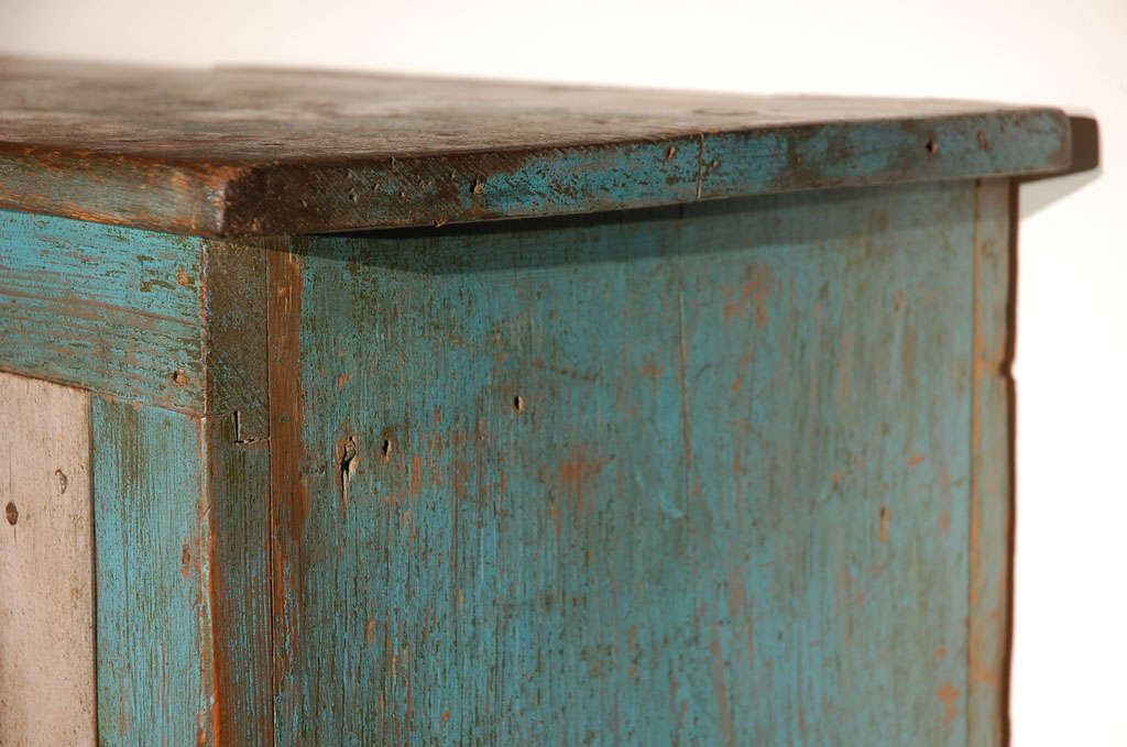 Fantastic 19thc Original Blue  Painted Jelly Cupboard 3