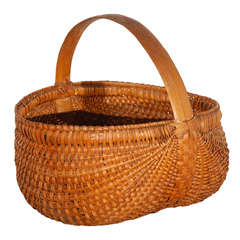 19thc Extra Large& Rare  Buttocks Basket From Pennsylvania