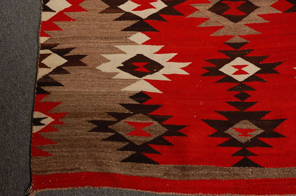 American Rare Large Navajo Weaving Transitional Weaving, Great Condition