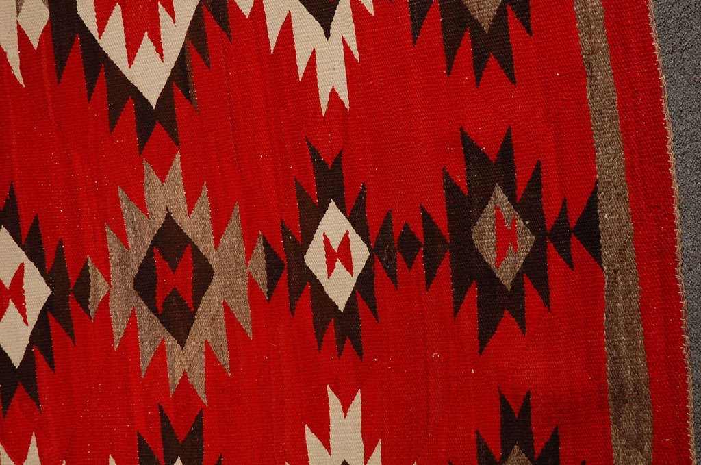 19th Century Rare Large Navajo Weaving Transitional Weaving, Great Condition