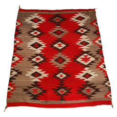 Rare Large Navajo Weaving Transitional Weaving, Great Condition