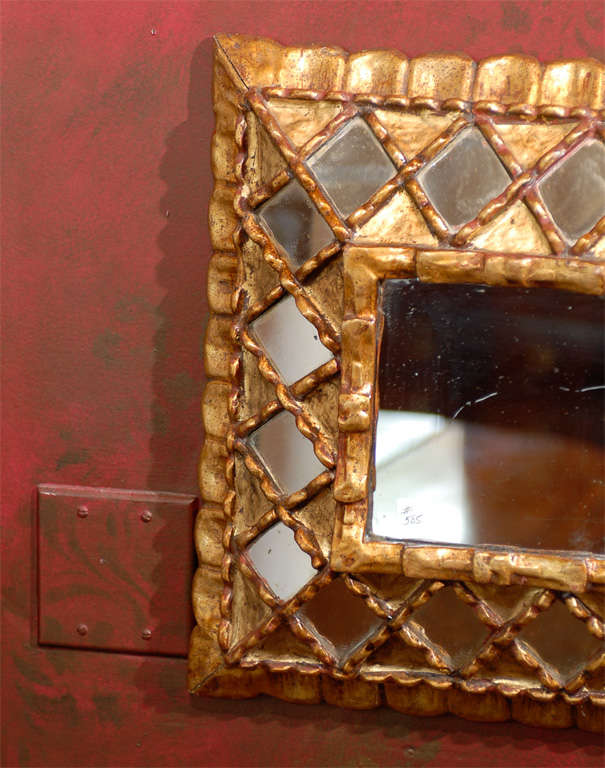 Square Italian Colonial Mirror In Excellent Condition In Chamblee, GA