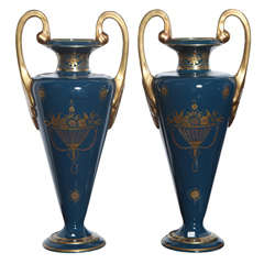 Pair Large French Art Deco Vase, signed "Pinon Heuze"