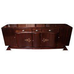 French Art Deco Solid Mahogany Designer Buffet "A. Rella"