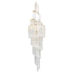 Venini Multi Tiered Cascading Crystal Prism Chandelier