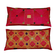 Vintage Two Swat Valley Embroidered Pillows