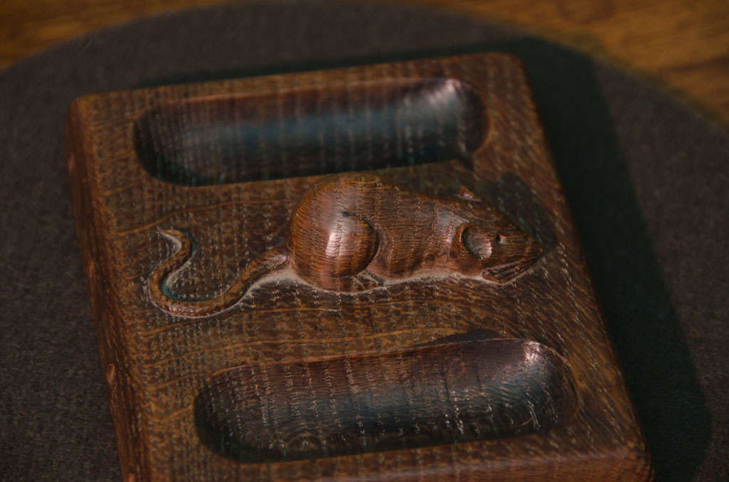 Robert Thompson "Mouseman" Oak Pin Tray For Sale at 1stDibs mouseman pin tray for sale