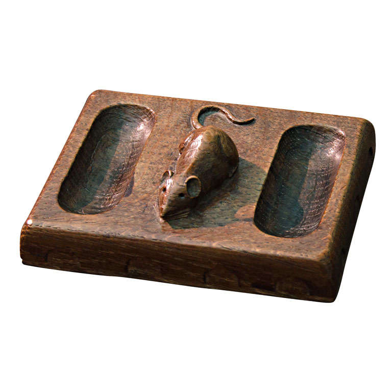 Robert Thompson "Mouseman" Oak Pin Tray For Sale at 1stDibs mouseman pin tray