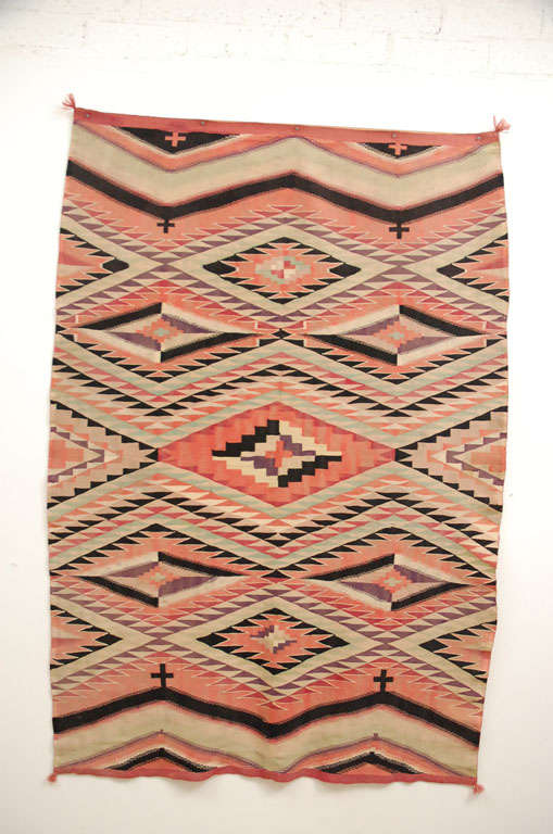 Native American Navajo woven textile.  Germantown/Aniline Dyes