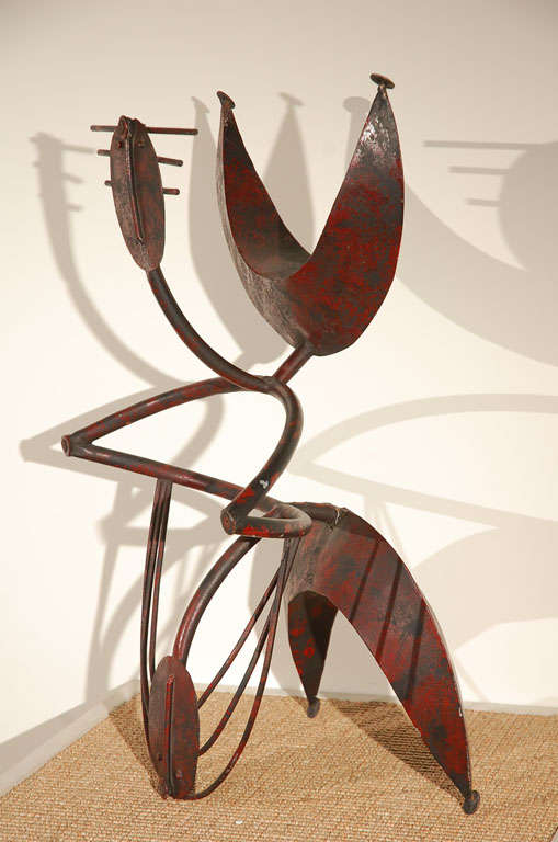 French MidCentury Metal Sculpture For Sale at 1stDibs