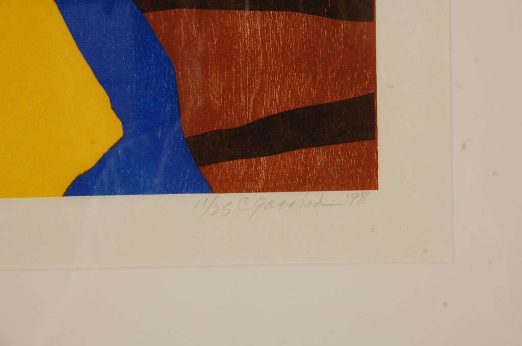 20th Century Charles Garabedian, color wood cut on paper, #II