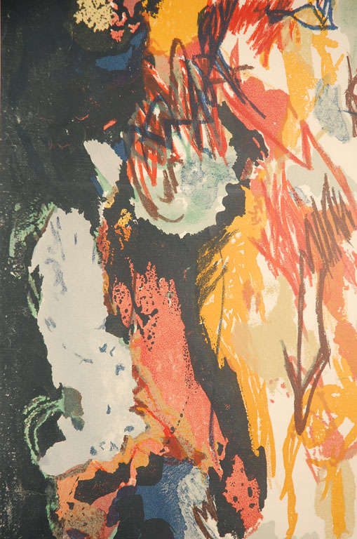 Milieu du XXe siècle Lithographie en couleur sur papier de Karel Appel en vente