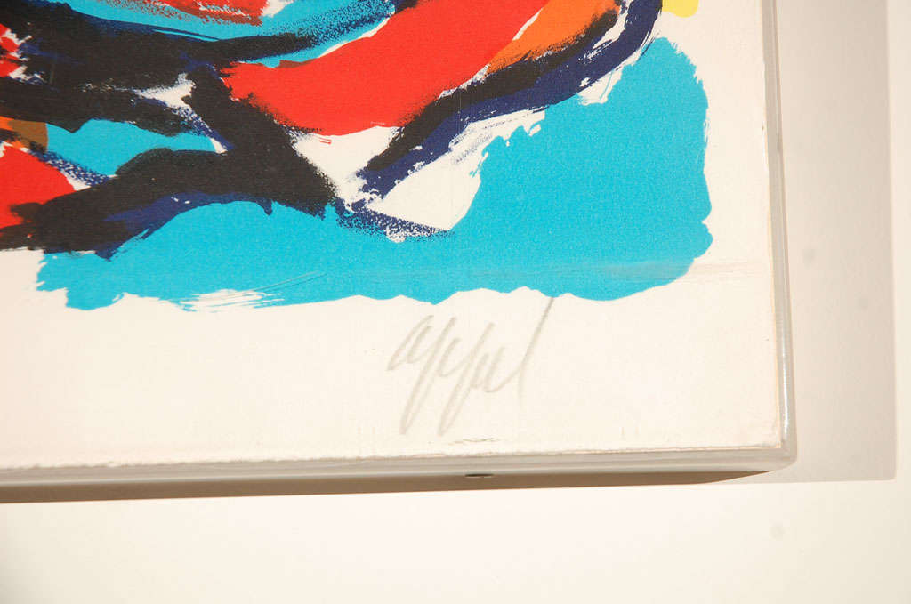 20ième siècle Lithographie en couleur sur papier de Karl Appel en vente