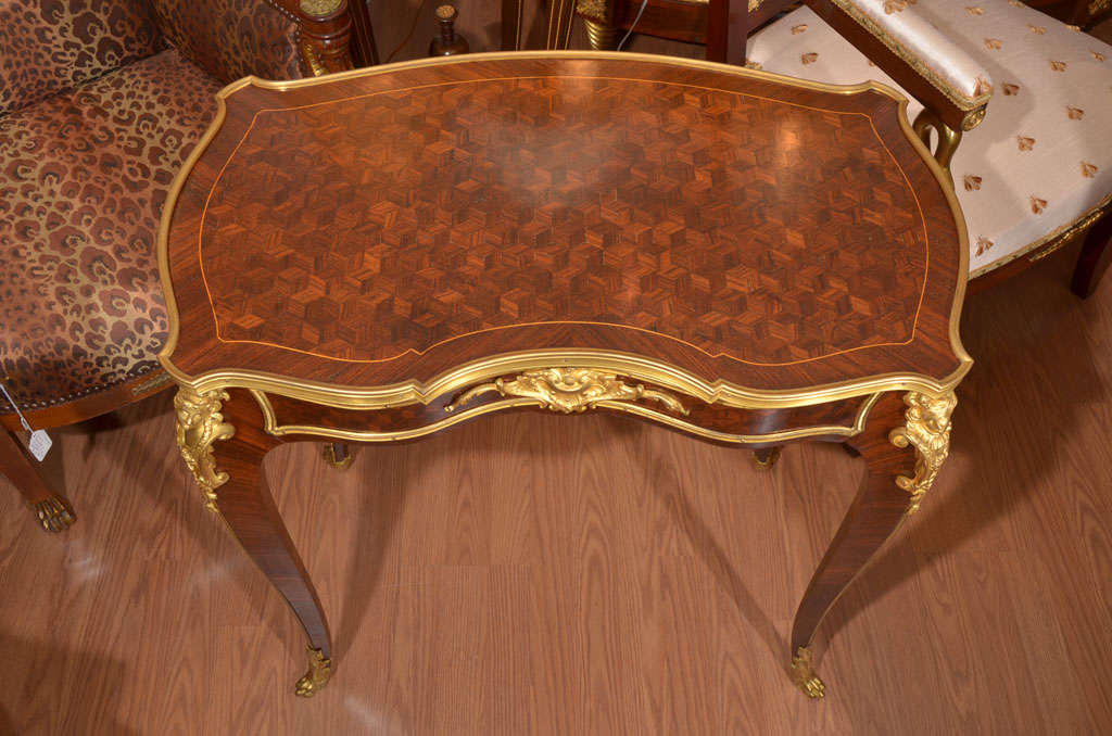 19th c transitional Louis XV -XVI  side table In Excellent Condition In Dallas, TX