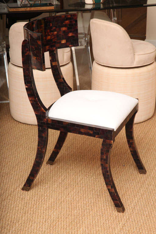 Mailtland Smith Signed Tiger Penshell Pillar Side/ Accent Chair