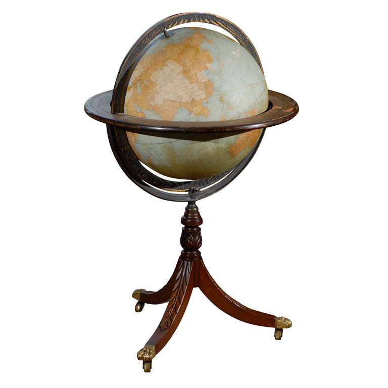 A Regency Style Library Terrestrial Globe on Stand