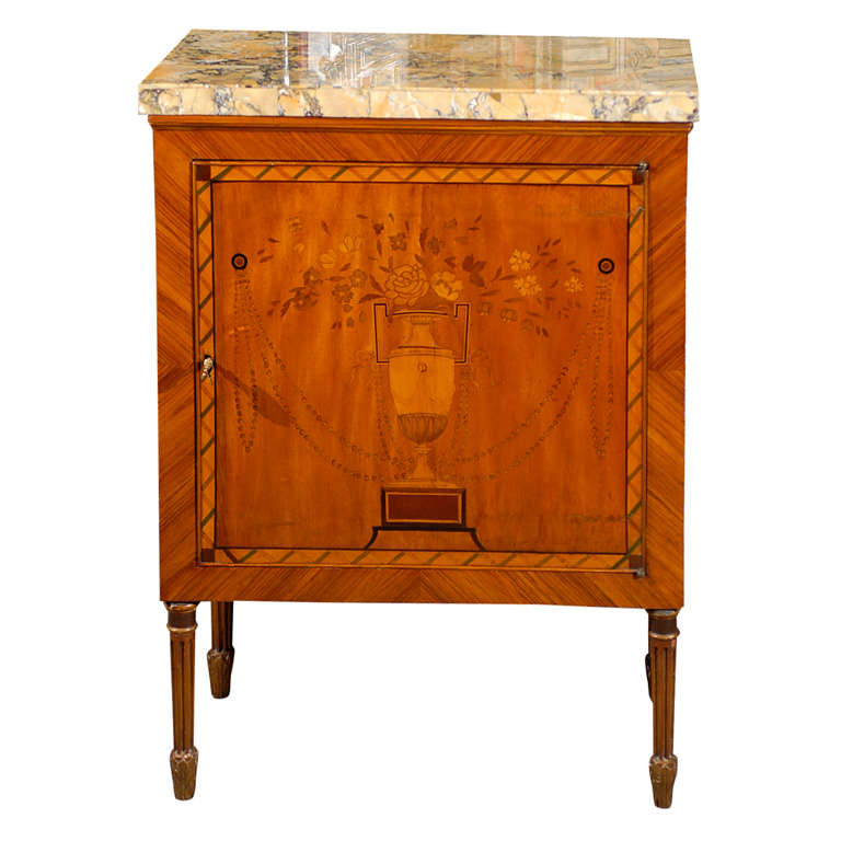 Late 18th Century Italian Neoclassical Inlaid Cabinet For Sale