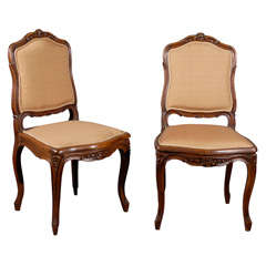 Set of 8 Louis XV Style French Oak Dining Chairs