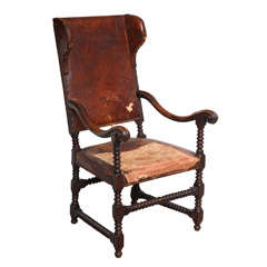 Italian Walnut Wing Chair
