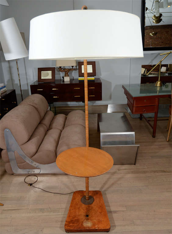 20th Century Faux Bamboo Reading Floor Lamp For Sale