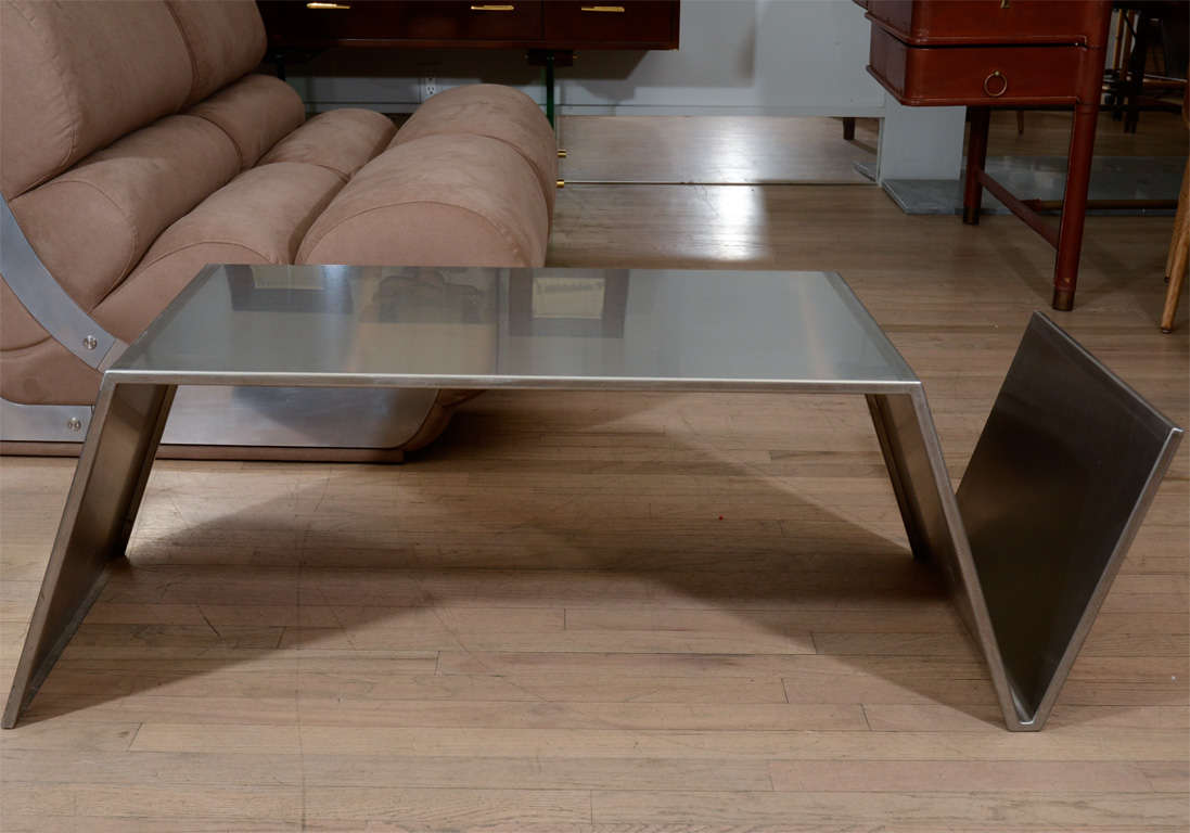 Stainless steel coffee table at 1stdibs