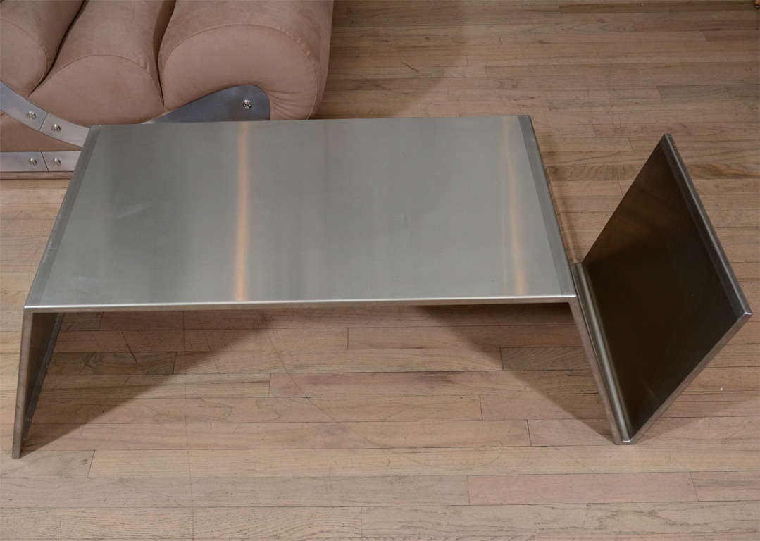 Stainless steel coffee table at 1stdibs