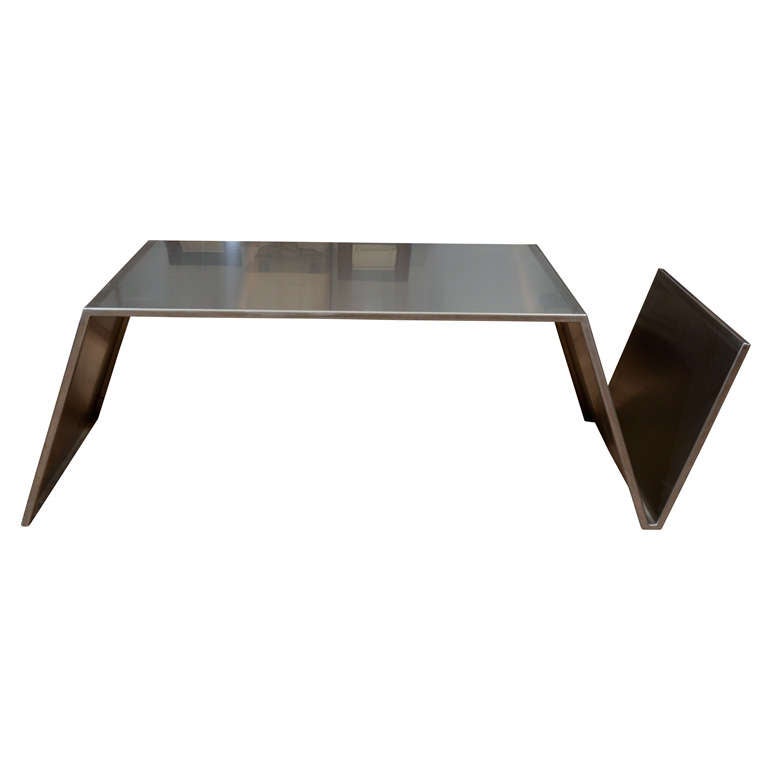 Stainless steel coffee table at 1stdibs