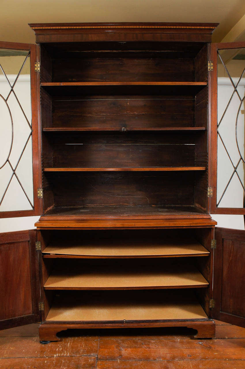 English George III Mahogany Bookcase Cabinet, England, circa 1785 For Sale