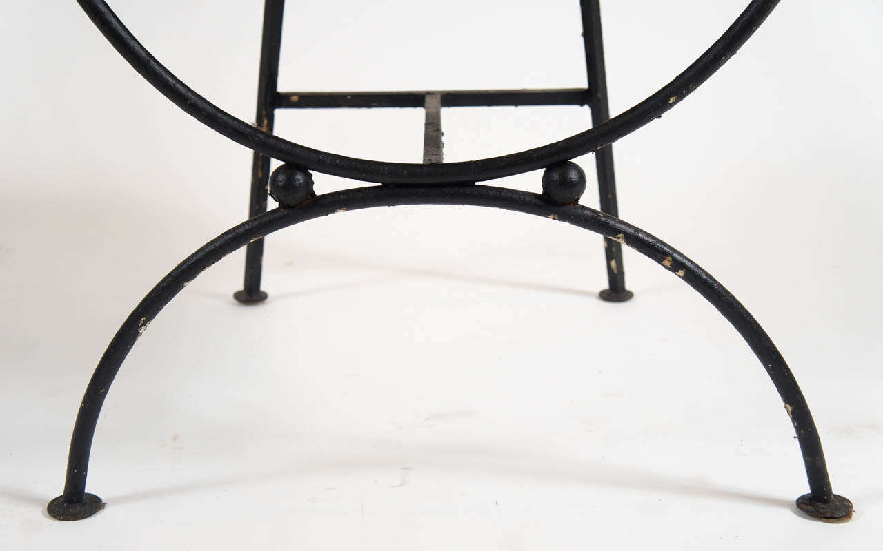 Iron and Bronze Curule Form Set of Chairs, French c. 1950 3