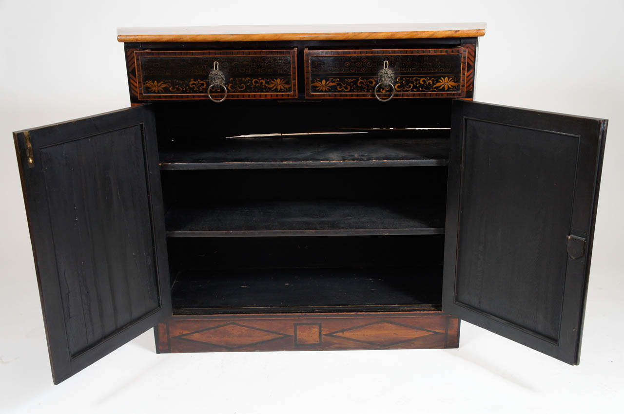 19th Century English Regency Chinoiserie Lacquer Console Cabinet, c. 1805