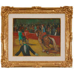 Antique Circus Painting signed by Jens