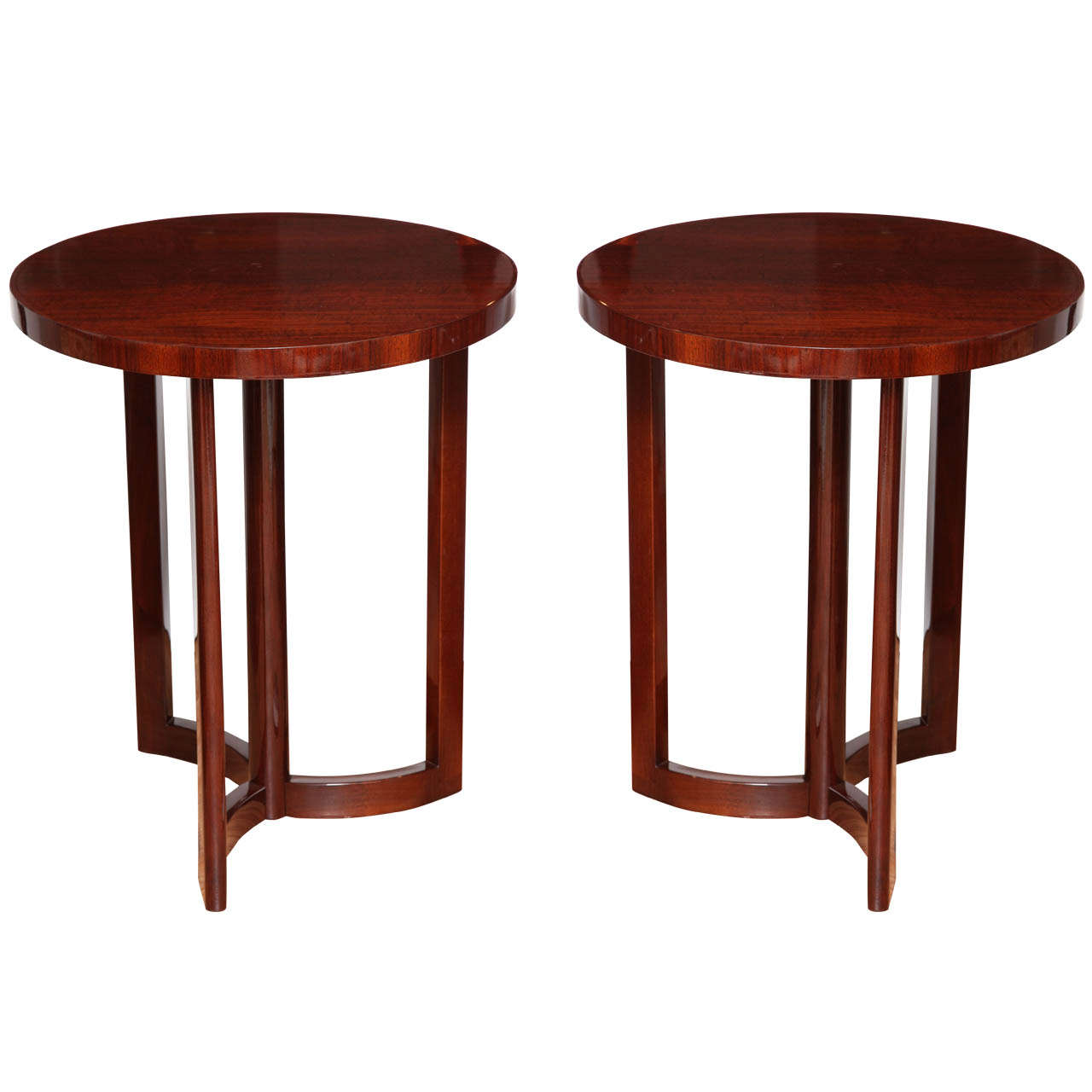 Pair of Art Deco Machine Age Tables in a Pinwheel Design from the Late 1940s For Sale