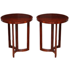 Pair of Art Deco Machine Age Tables in a Pinwheel Design from the Late 1940s 6