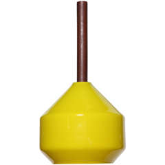 1950's Tapio Wirkkala Yellow Cased Glass and Teak Hanging Pendant