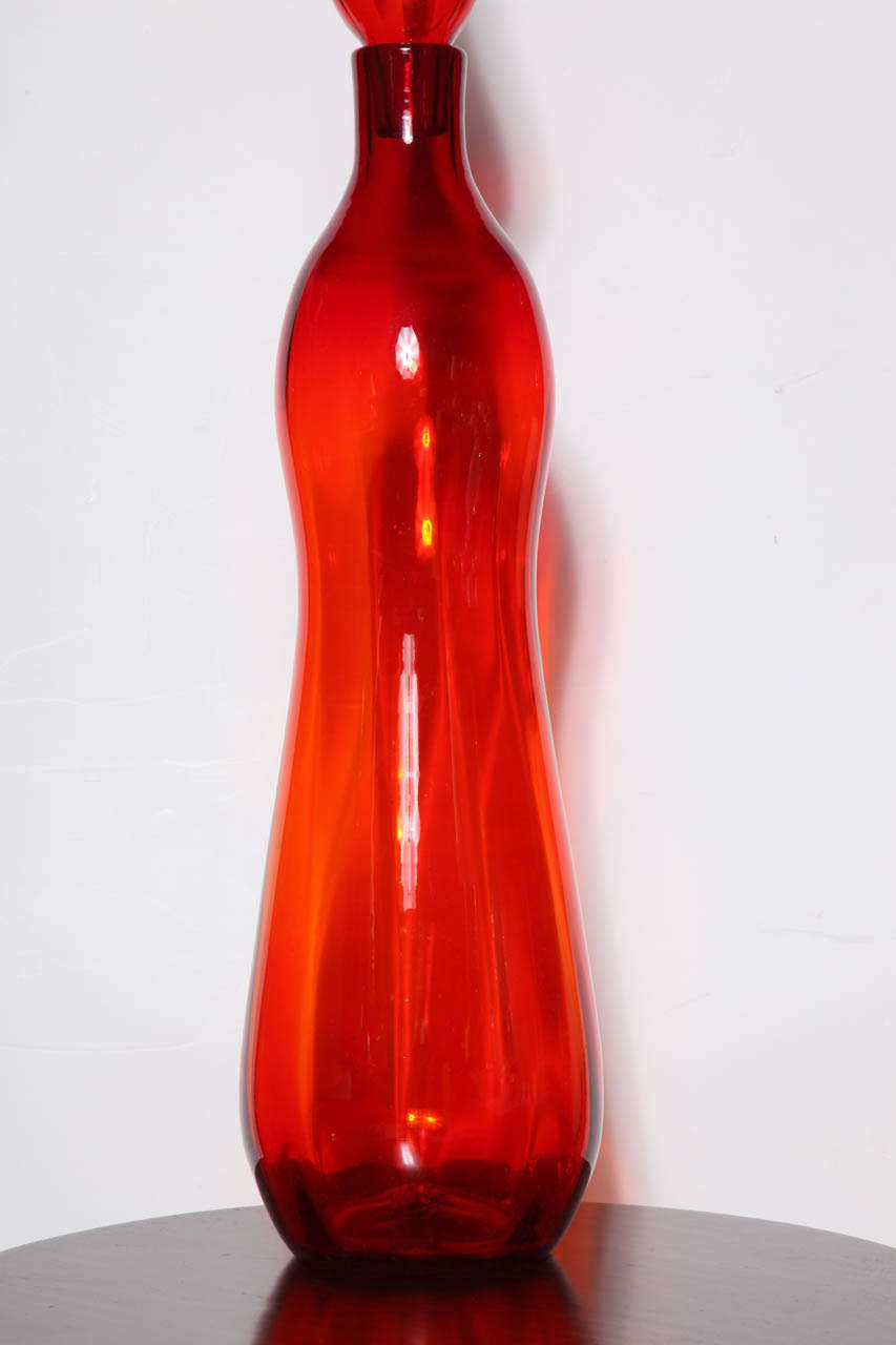 Mid-Century Modern Very Tall Blenko Bottle