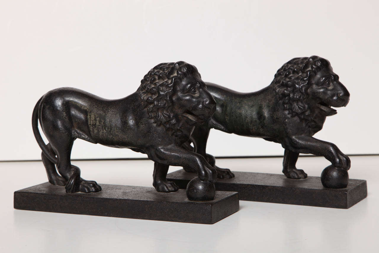 A Pair of 19th Century English Cast-Iron Lions 2