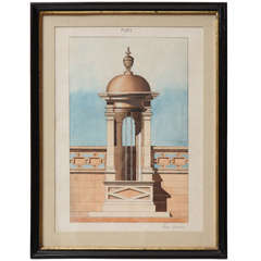 A 19th Century French Architectural Watercolor