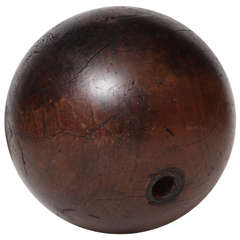 Antique A 19th Century Lignum Vitae Bowling Ball