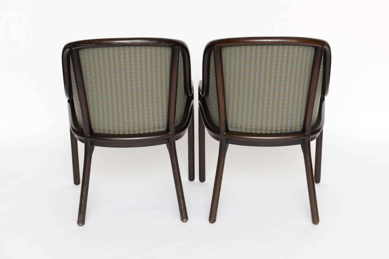 Wood Pair of Ward Bennett Chairs for Brickell 1970s