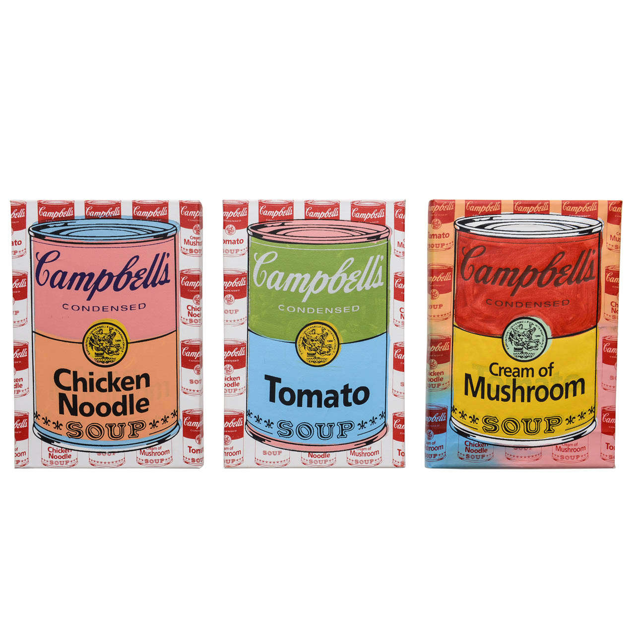 Series of 3 Steve Kaufman Campbell's Soup Cans, 20th Century