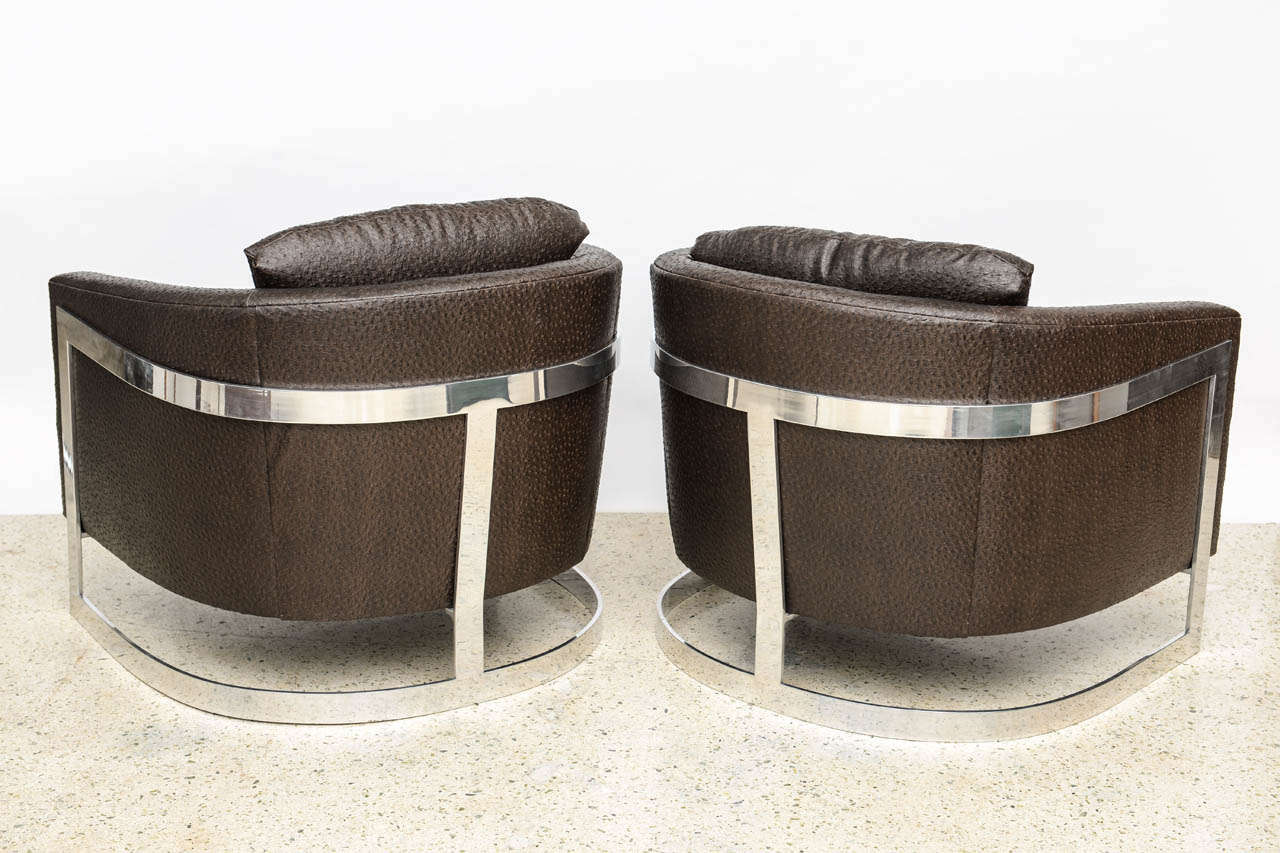 Mid-20th Century Pair of Mid Century Modern Polished Chrome and 