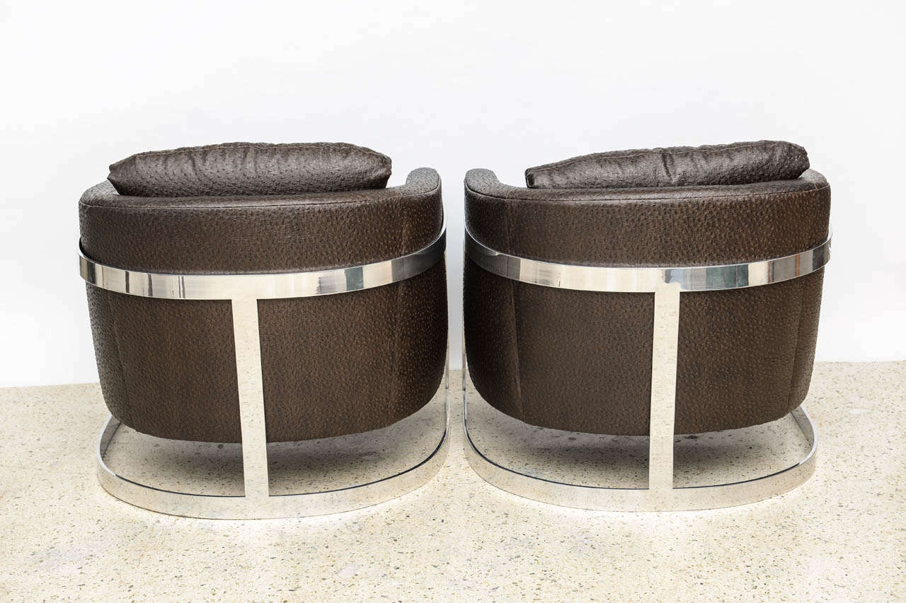 Pair of Mid Century Modern Polished Chrome and 