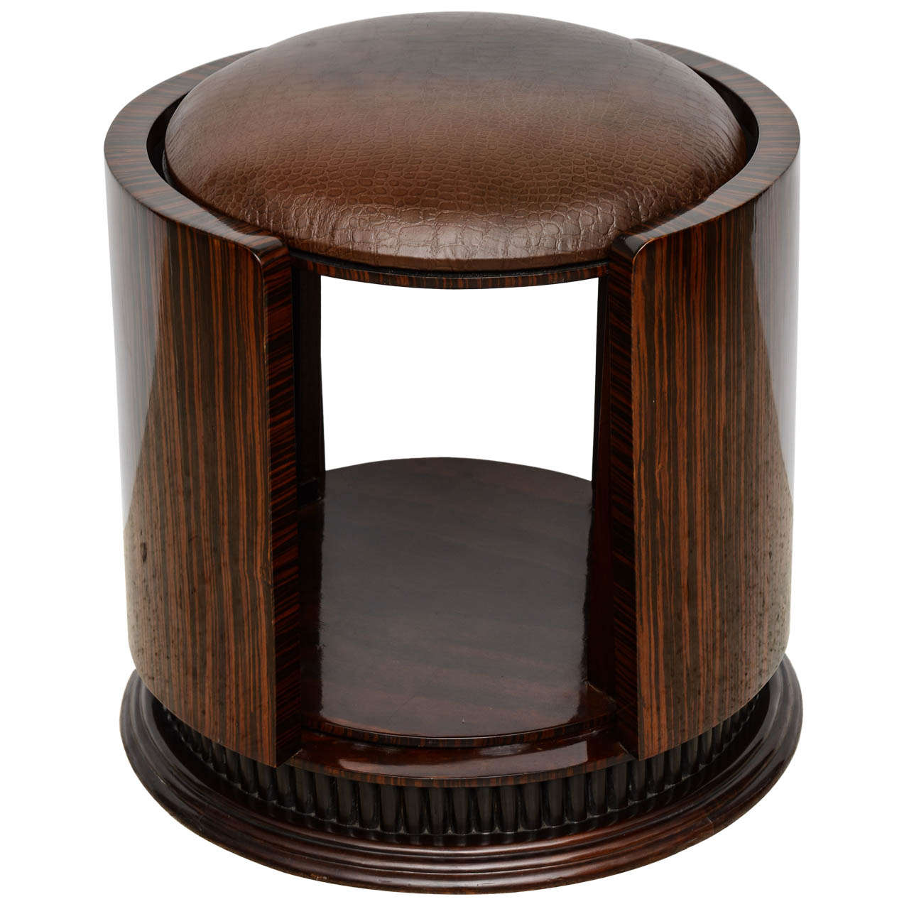 An Art Deco Ebony De Macassar Stool, France, 1930s