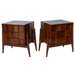 Rare Pair of Mahogany Bedside Cabinets by Piet Hein, Denmark