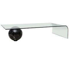 A Prismatiques Glass and Marble Low Table