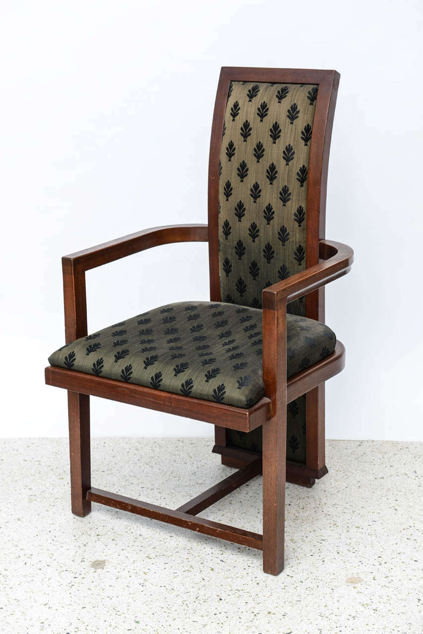Set of 12 Frank Lloyd Wright Taliesin Mahogany Dining Chairs by